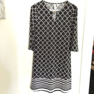Tacera black patterned dress